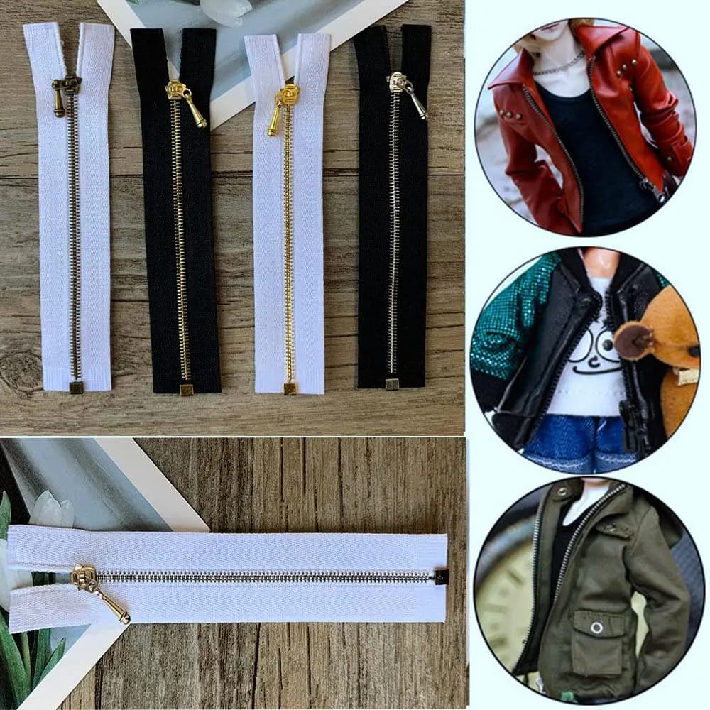 Vendite calde 8 stili Accessori per vestiti fai da te Abbigliamento per bambole Cerniere Cucito fatto a mano Scrapbooking Indumento Applique Mini cerniera