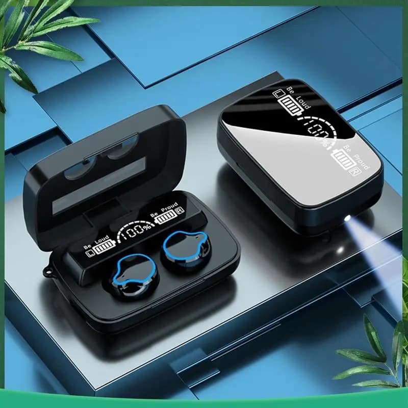 (NUOVO) Wireless headset Tws Bluetooth V5.1 LED display Mini stereo headset with microphone