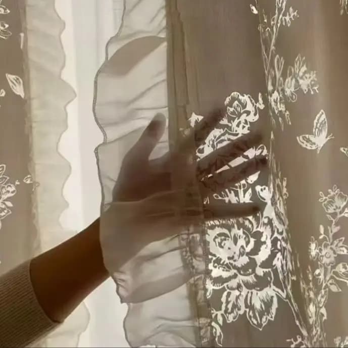 Custom Size Fashion European Butterfly Gauze Lace Living Room Bedroom Bay Window Balcony Light-proof and Impervious To People