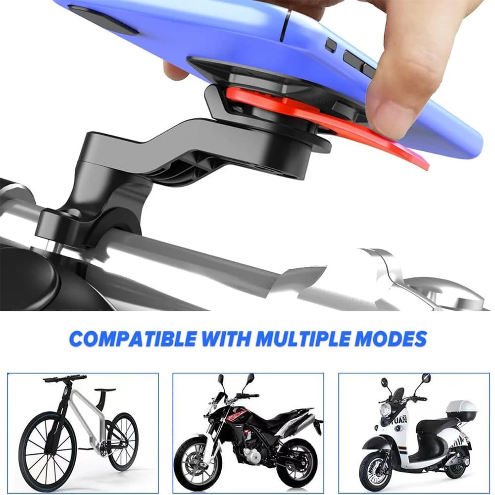 Bike Phone Support, Motorcycle Support - Motorcycle Phone Support, Handlebar Cell Phone Clamp, E-Bike and Scooter Phone Clip