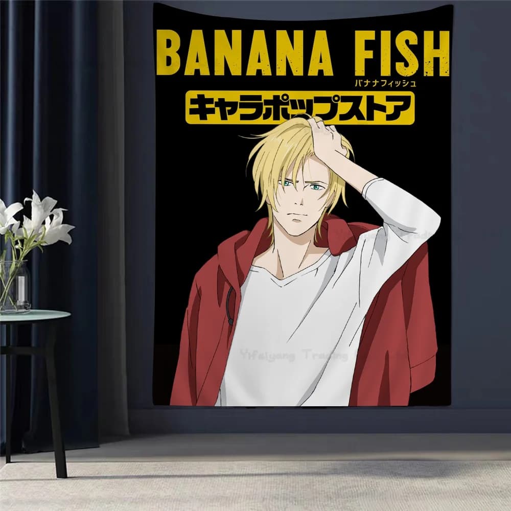 Japan BANANA FISH Anime Printed Large Wall Tapestry Wall Hanging Decoration Household Decor Blanket