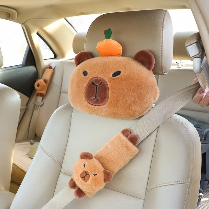 Poggiatesta per auto Kapi Bara Aqua Dolphin Jun Peluche per auto Cuscino per il collo Copri cintura di sicurezza Decorazioni per auto Giocattoli di peluche Regali