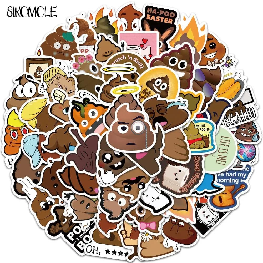 10/30/60PCS Cartoon Poop Parodia Personalità Decorazione Graffiti Adesivi Kawaii FAI DA TE Skateboard Decalcomanie Del Computer Portatile Per Bambini adesivo F5