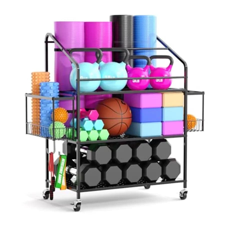 Organizzatore per Attrezzature da Palestra, Porta Pesi per Home Gym, Supporto per Kettlebell, Porta Manubri