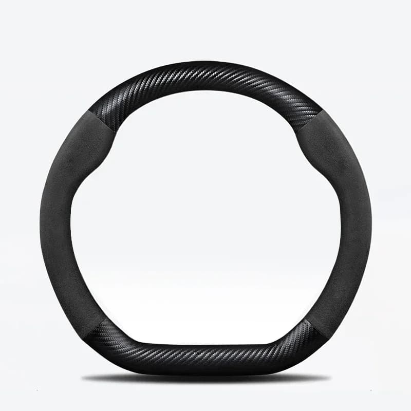 Coprivolante per auto in vera pelle, pelle scamosciata, fibra di carbonio, 38cm, per Volvo Polestar 1, 2, 3, 4, 5, 2023, accessori per auto