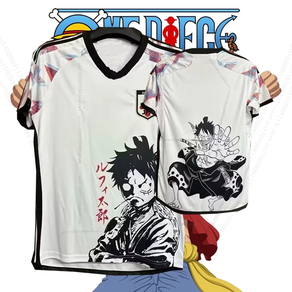 Nuova Maglia da Calcio ONE PIECE 2026 Monkey D Luffy Edizione Fan Giapponese, T-Shirt Traspirante per Bambini/Uomini