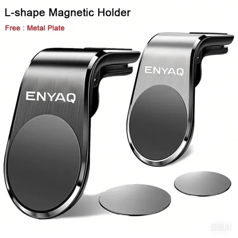 For skoda Enyaq Logo Car Phone Support GPS Support Air Grip Support Clip 360 Metal Magnet Phone Support Interior Accessories