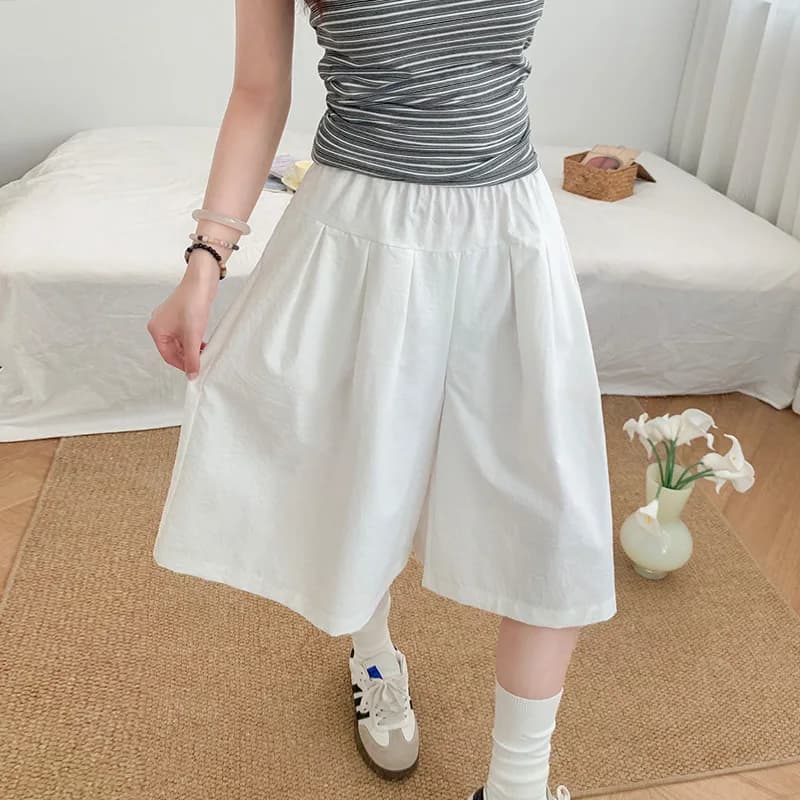 College Style Casual Shorts for Women in Summer Thin Cut High Waisted Loose and Wide Leg Pants Cropped Pants