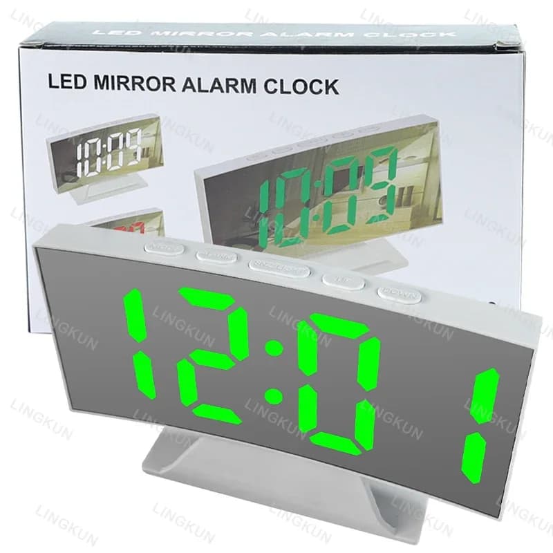 Sveglia digitale con sveglia a LED aggiornata orologio da tavolo elettronico da comodino Snooze orologio da tavolo sveglia sveglia