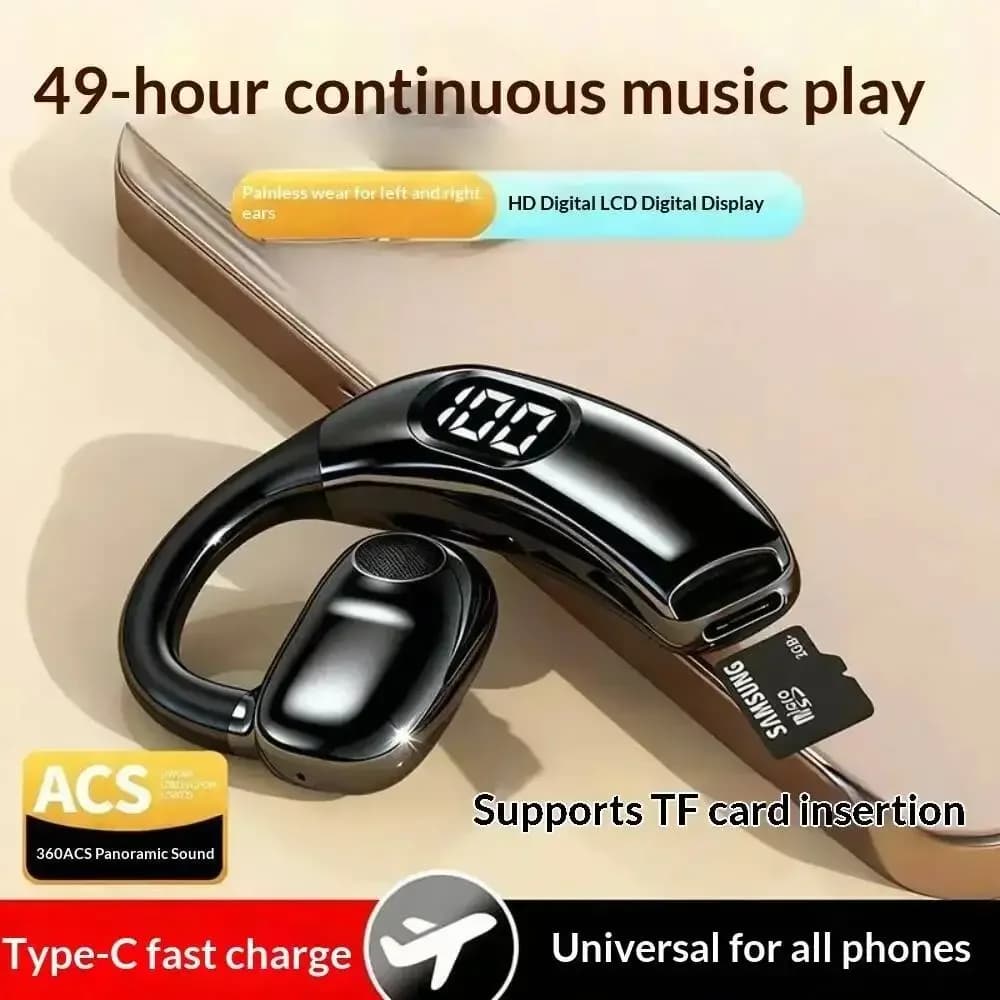 Cuffie Bluetooth Wireless con Microfono, Supporto Scheda TF, Cancellazione del Rumore Intelligente AI, Auricolari per Conversazione a Mani Libere