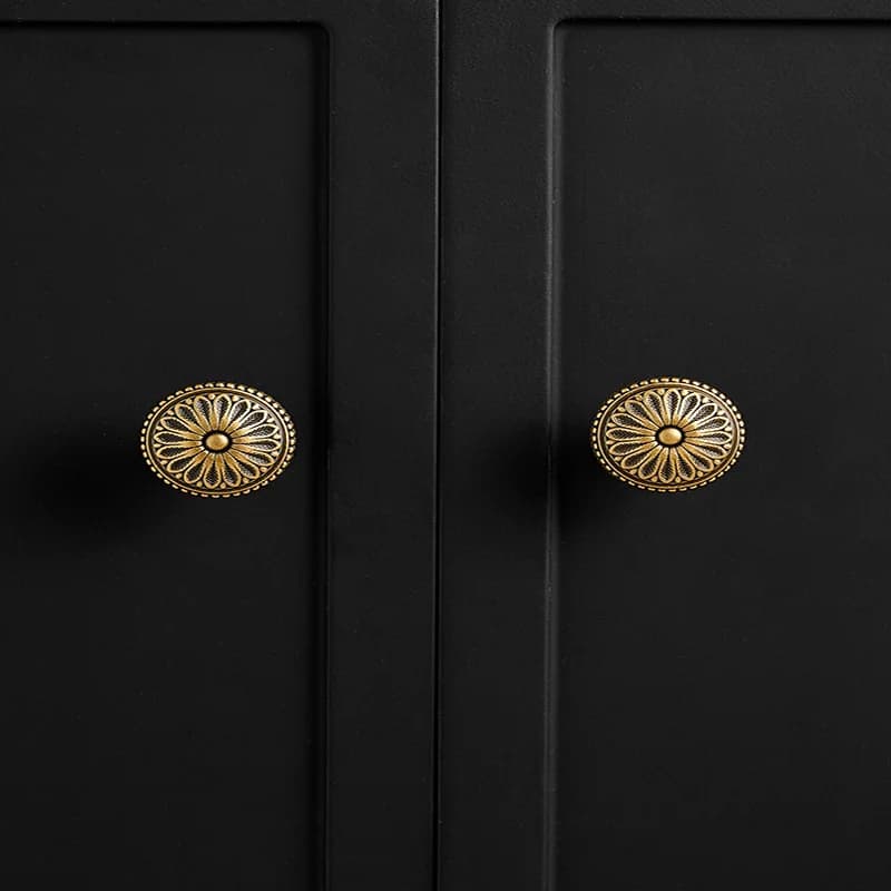 Maniglie per porte dell'armadio in ottone vintage francese, maniglie per cassetti, guardaroba, armadio, monoforo, in rame puro, bronzo antico