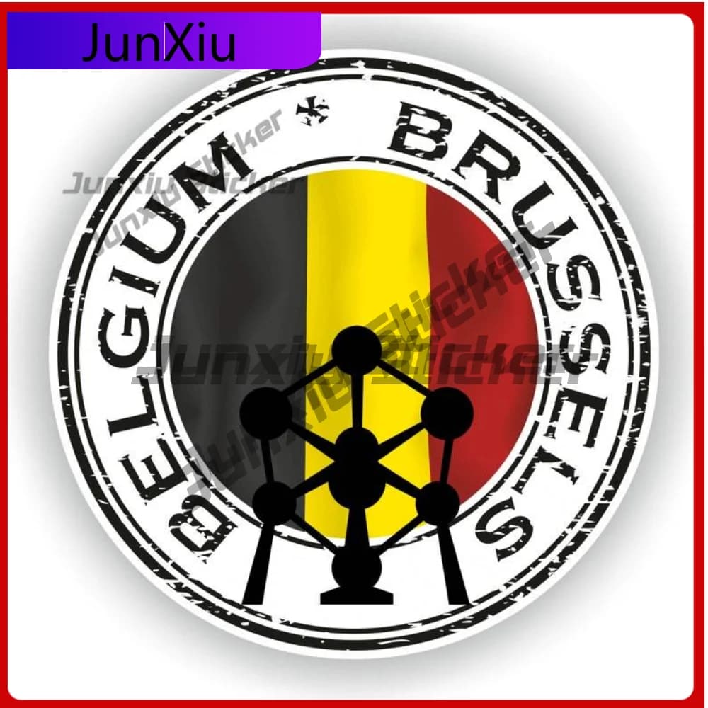 Adesivo Rotondo con Emblema del Sigillo di Bruxelles, Belgio, per Tappo Serbatoio Carburante SUV, Design Antigraffio