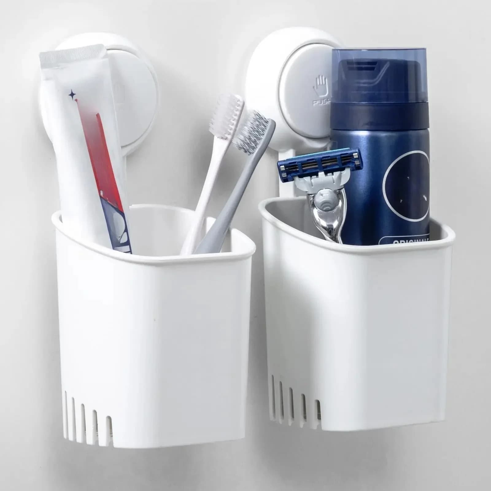 Supporto per Spazzolino TAILI con Ventosa, Senza Foratura, Rimovibile, Porta Rasoio per Bagno e Doccia, Porta Spazzolino Elettrico e Dentifricio