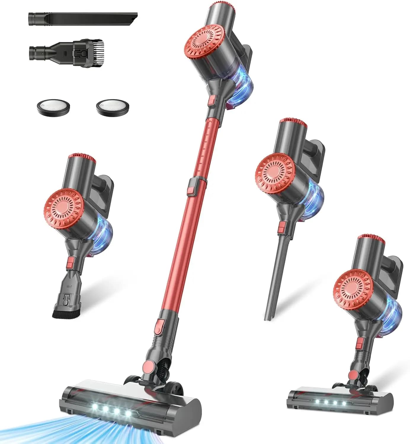 Cordless Vacuum Cleaner 40KPA Suction, Self-Standing, 8-in-1 Lightweight, 7-Layer Filtration for Carpet Pet Hair Hardwood Floors