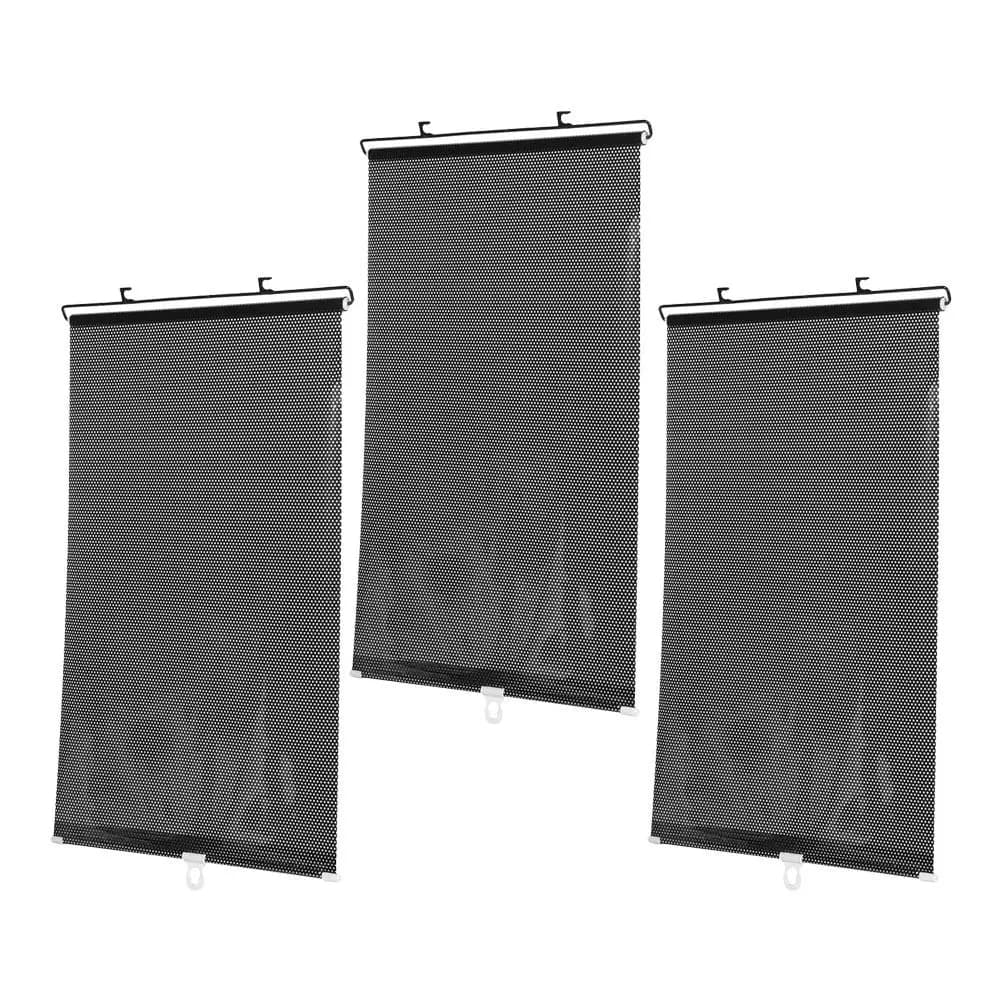 3 Pcs Auto Windshield Sun Shade Outdoor Roller Car Window Shades Blinds Pull down for Windows Cordless