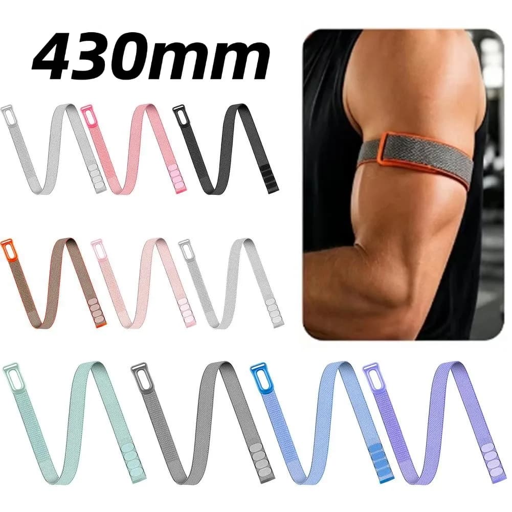 430mm Adjustable Nylon Woven Armband For Fitbit Air Breathable Sport Bicep Strap Belt For Running Fitness Tracker Accessories