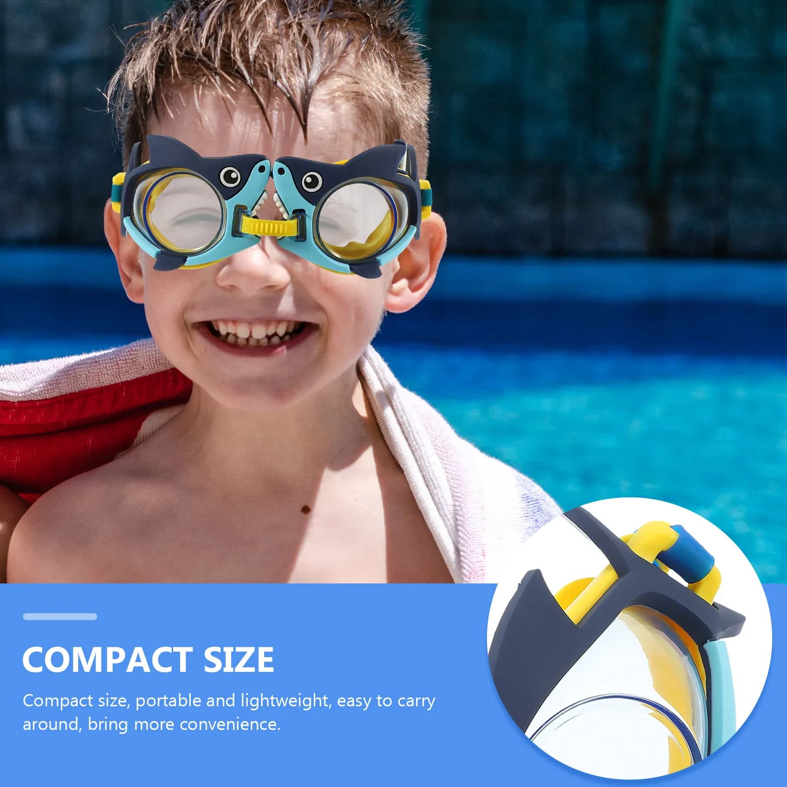 Kids Swim Goggles Anti-Fog for Children 4-7 6-14 Lightweight Portable Pool Bathing Outdoor Swimming Clear Vision Comfortable Fit