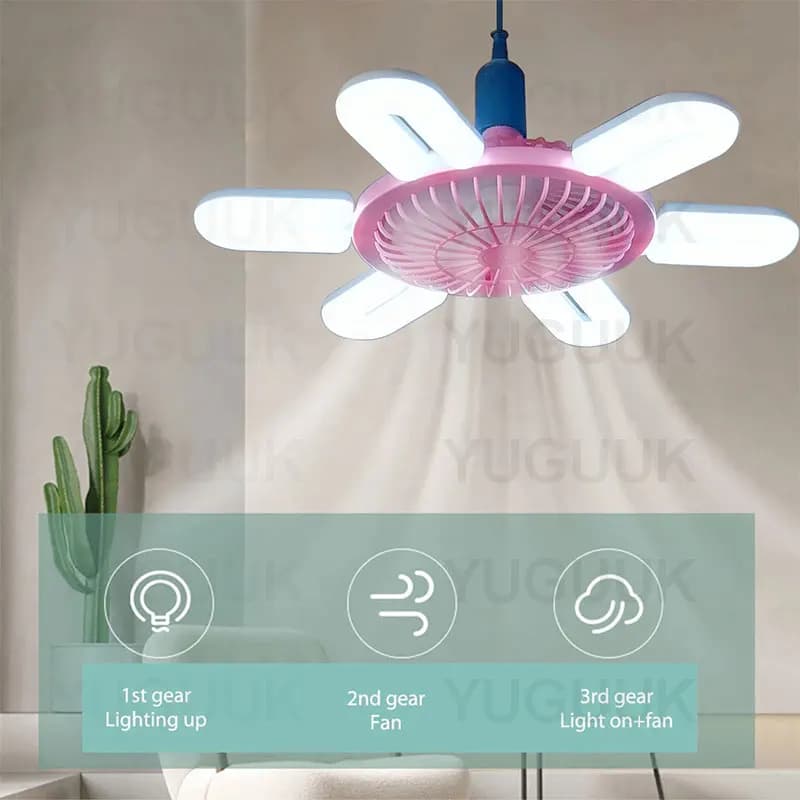 Ventilatore da soffitto a Led ad alta luminosità da 60w con portalampada E27 illuminazione silenziosa del ventilatore a dissipazione del calore soggiorno ufficio e casa