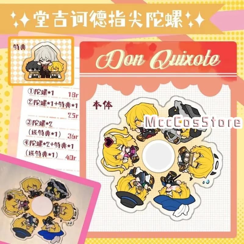 Limbus Company Don Quixote Kawaii Fidget Spinner in Acrilico, Giocattolo Antistress Anime Carino, Ornamento da Tavolo, Regalo di Compleanno, Cosplay