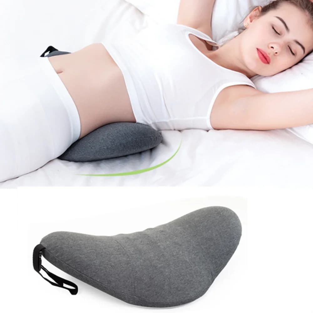Memory Foam Lumbar Pillow Rollable Pregnant Waist Pad Washable Lumbar Support Backrest Mat Bed Cushion Detachable Back Pillow