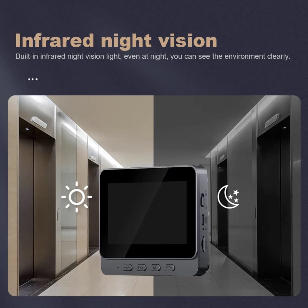 2.4G Wi-Fi Wireless Video Doorbell with 4.3Inch IPS Display Smart Video Doorbell Infrared Night Vision for Home Surveillance