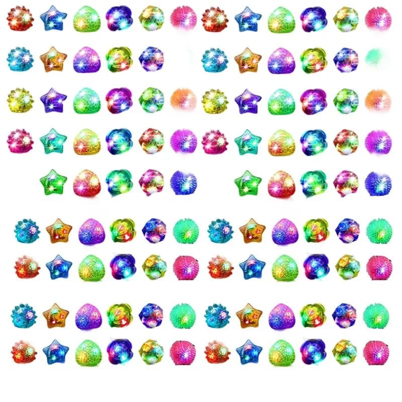 ABVJ-Slee rings for Valentine's Day, 120 pieces, New Year's party accessories that light up in the dark, 6 styles of flashing bright rings that light up in the dark
