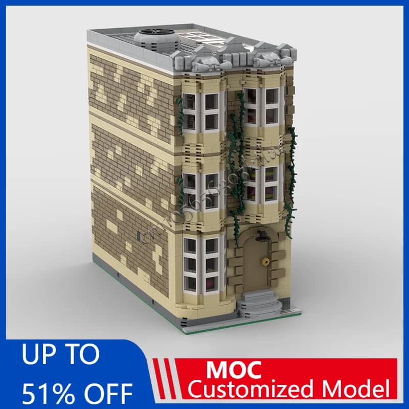 New 2371 PCS MOC Custom San Fransisco House Street View Building Model DIY Puzzle Technology Creative Assembly Kids Toys Gifts