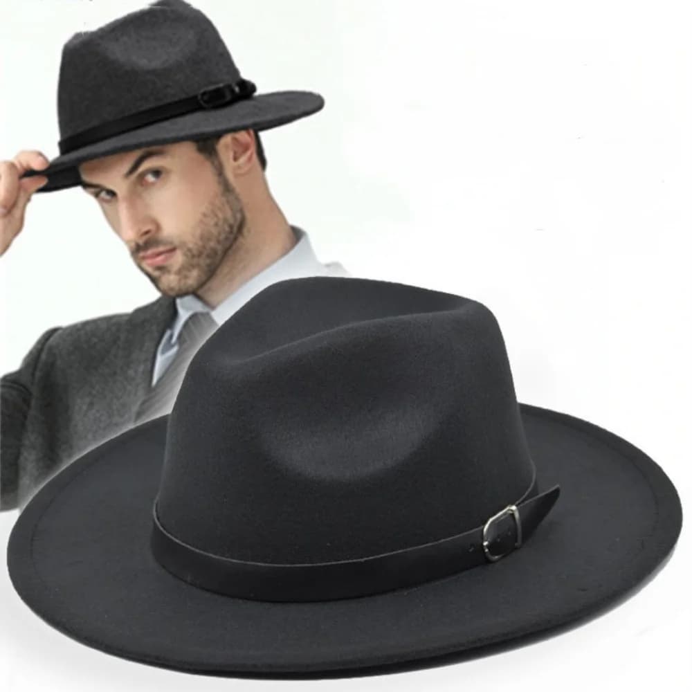Cappello Jazz in Feltro Stile Britannico, Fedora Vintage, Cappello da Cowboy con Cintura, Cappelli da Cowgirl per Uomo e Donna, Cappelli a Tesa Larga per Matrimoni e Feste