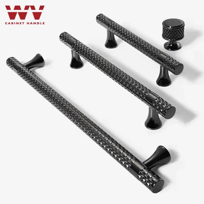 YM Cassettiere Maniglie per armadi Guardaroba Oro nero brillante Accessori da cucina Porta dell'armadio Manopole per cassetti Mobili Hardwar