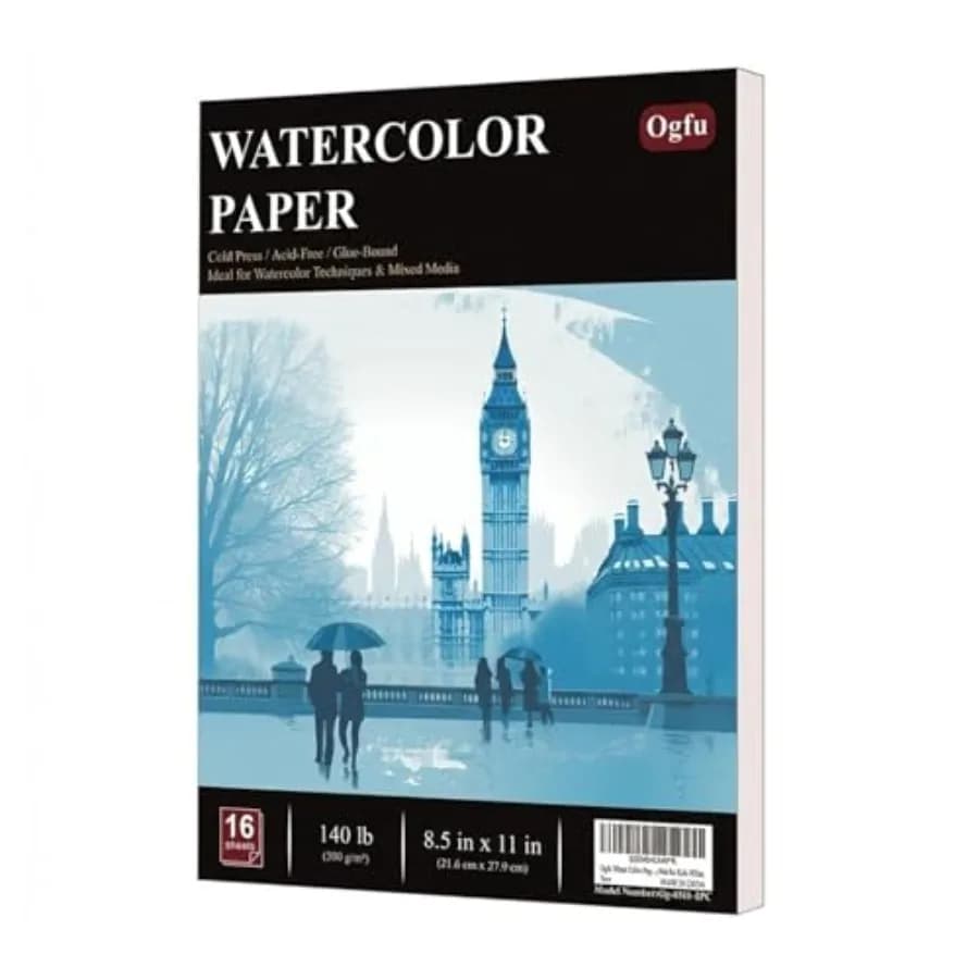Water Color Paper 8.5 x 11, Water Color Sketch Books 16 Sheets 32 Pages,Cold Pressed 140 lb Watercolor Paper Pad, 300gsm Thick