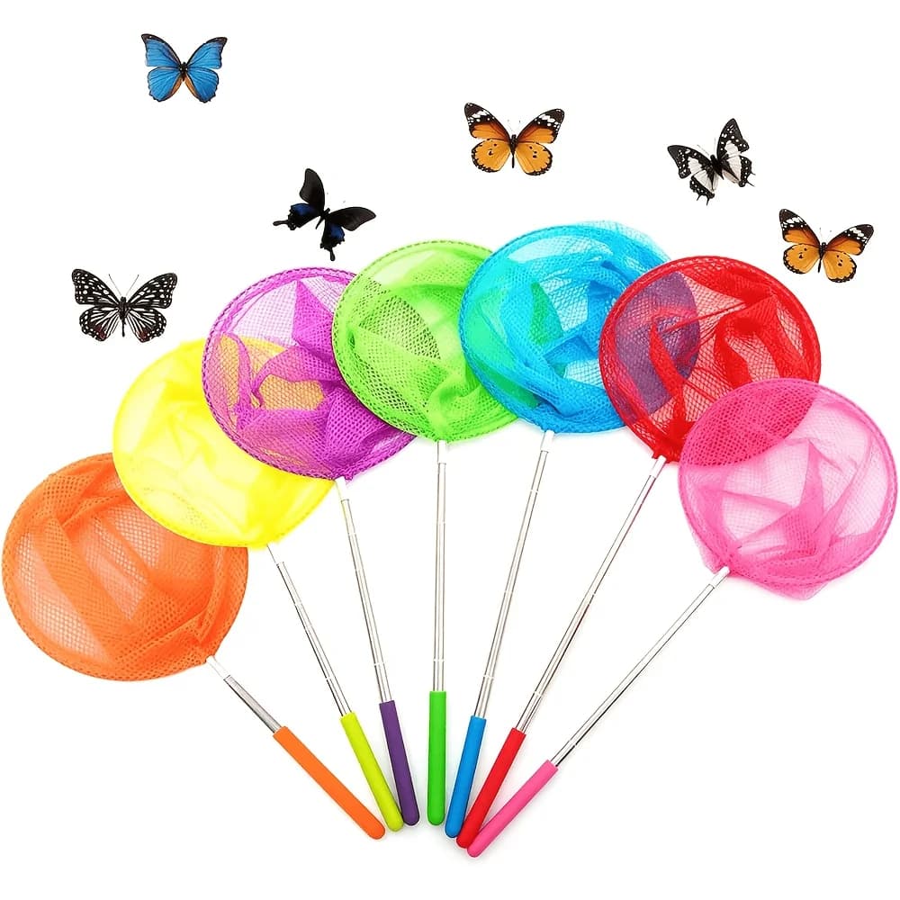 Retractable Insect Butterfly Dragonfly Net Outdoor Portable Fishing Net Foldable Mini Bucket Children Fun Game Fishing Toys