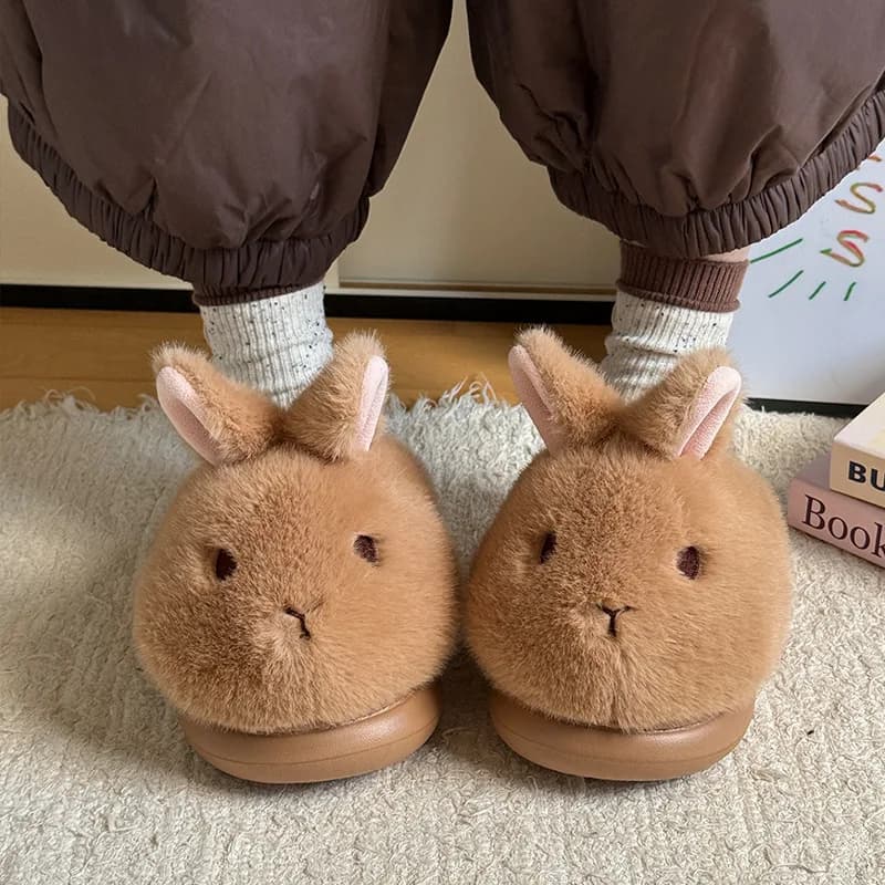 2026 Plush Cotton Slippers Winter Home Wearing Outside Non Slip Thick Sole Keep Warm Cute Slippers Gifts