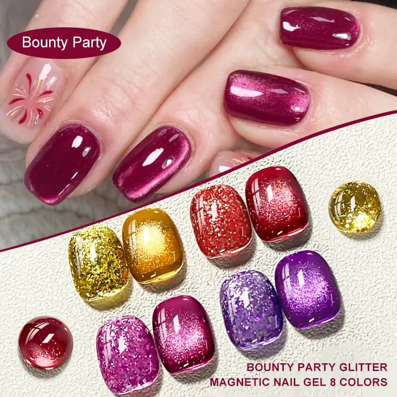Smalto Gel Magnetico Glitterato Effetto Occhio di Gatto 7ml, Semipermanente Soak Off UV LED, per Nail Art Fai da Te, Forniture per Unghie