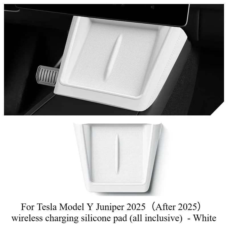 Per Tesla Model 3 Highland Model Y Juniper 2025 Tappetino di Ricarica Wireless in Silicone Antiscivolo e Antipolvere Accessori Auto