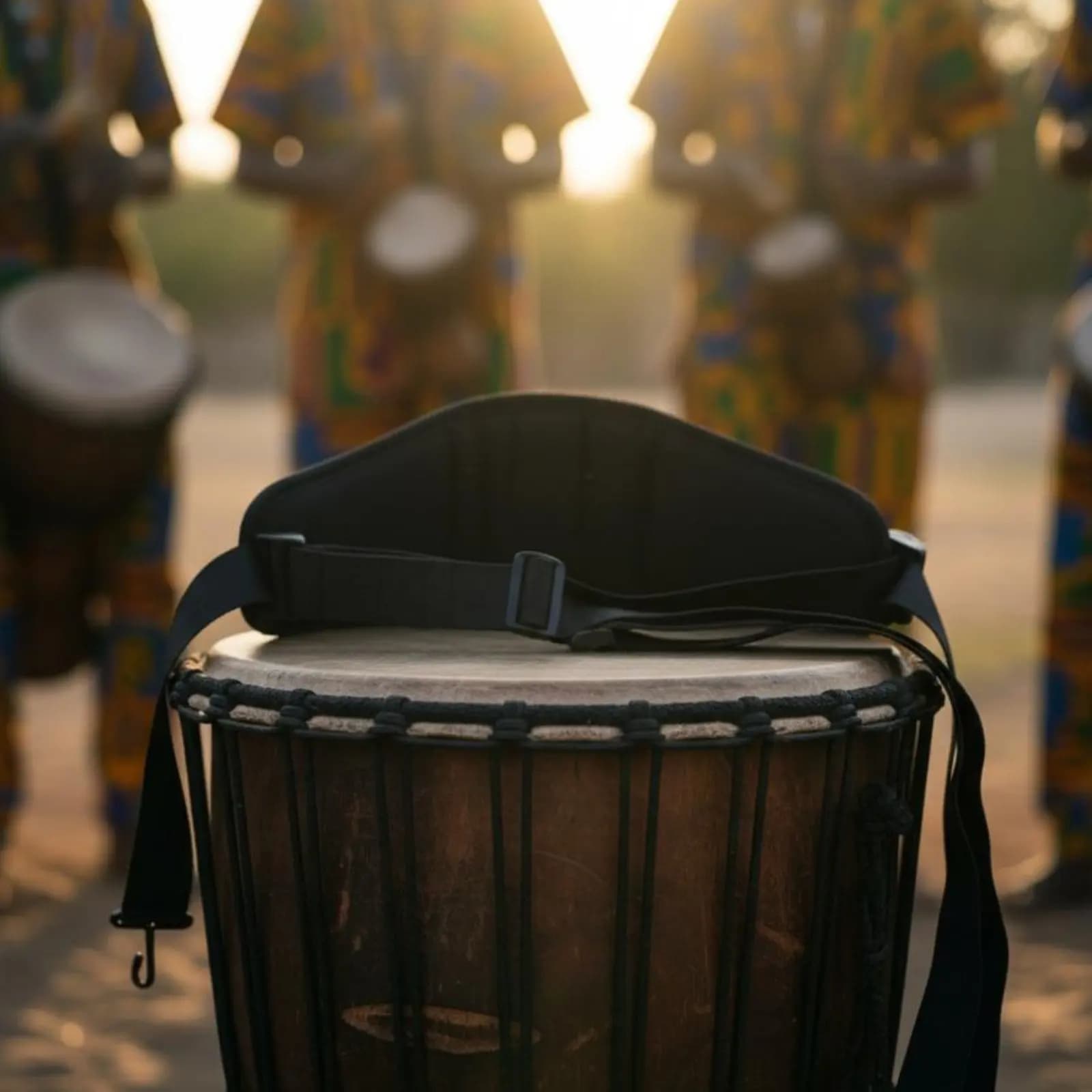 Cintura per Djembe Allargata e Ispessita, Cinghia di Supporto per Djembe, Cintura per Tamburo Africano con Distribuzione Uniforme del Peso per Batteristi