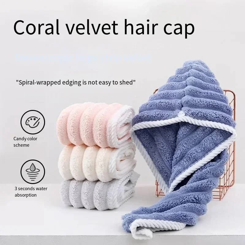 Cuffia Asciugacapelli con Motivo Ondulato da Donna, Spessa e Super Assorbente, Carina, per Doccia e Asciugatura Rapida dei Capelli