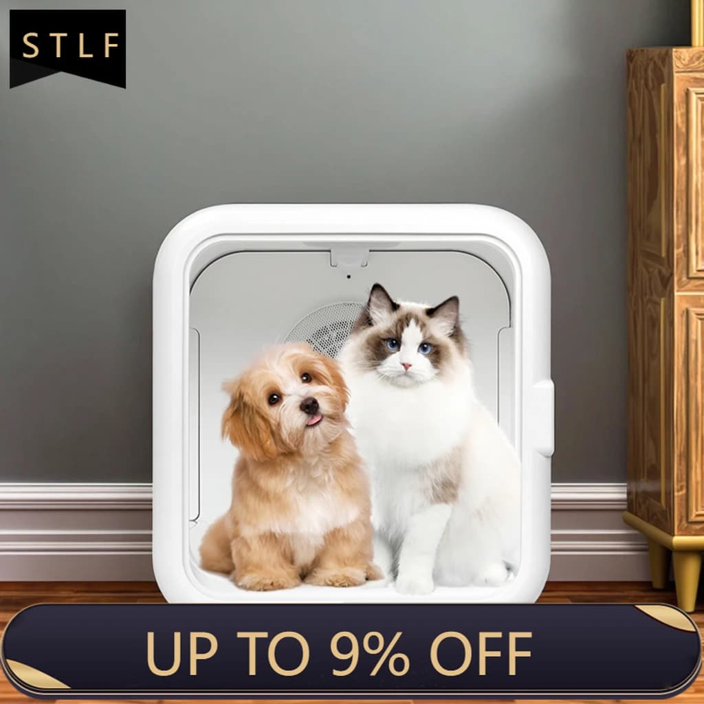 STLF JW Asciugacapelli per Animali Domestici Completamente Automatico ed Ecologico in Materiale ABS, Silenzioso, per Cani e Gatti, Uso dopo il Bagno, 110-