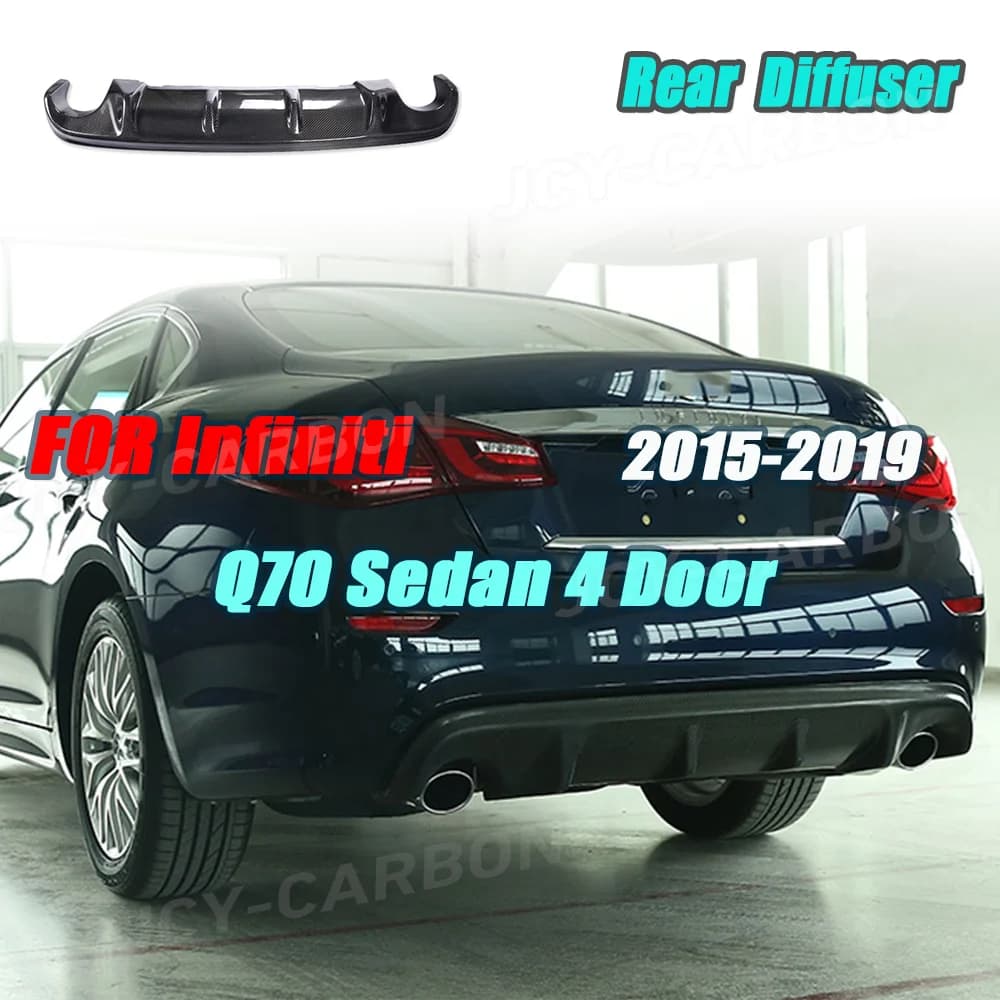 Rear carbon fiber diffuser for Infiniti Q70 Berlina 4 doors 2015-2019 Rear bumper lip diffuser kit