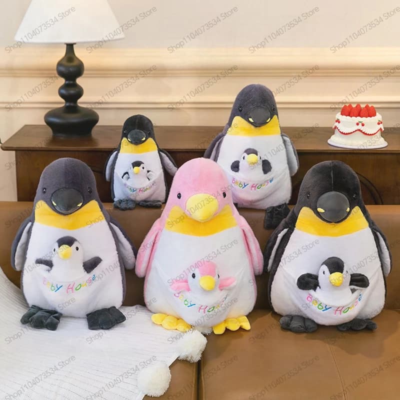 Kawaii Penguin Stuffed Doll Mother and Baby Plush Toy for Kids Ocean Theme Koala Wombat Doll Birthday Gift for Anime Lovers