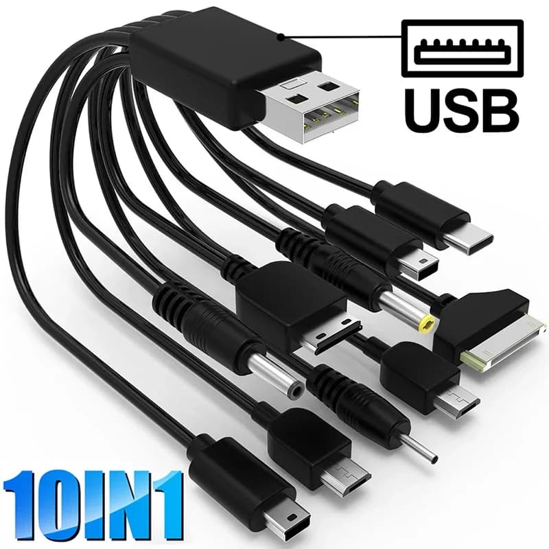 USB 10In1 multi-port cable Universal charging cable for phone Multi-head charging cable for Samsung Nokia phone charger