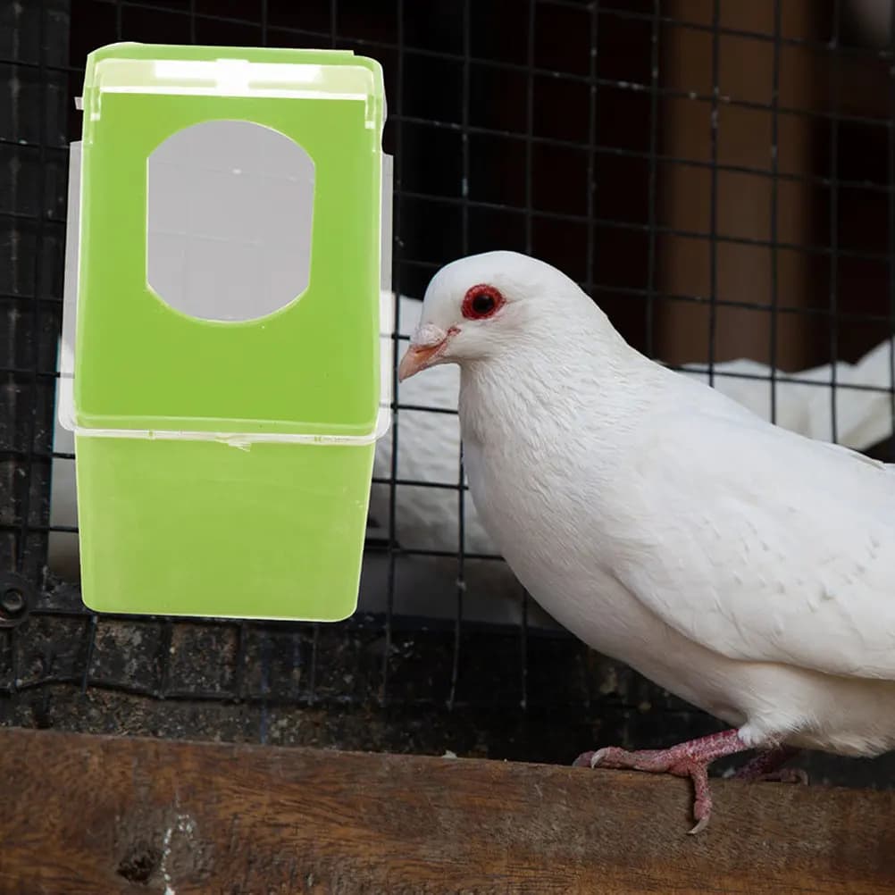 4Pcs Plastic Bird Cage Feeder Hanging Pigeon Feeding Container Parrot Food Bowl Bird Food Dispenser Hanging Pigeon Feeder