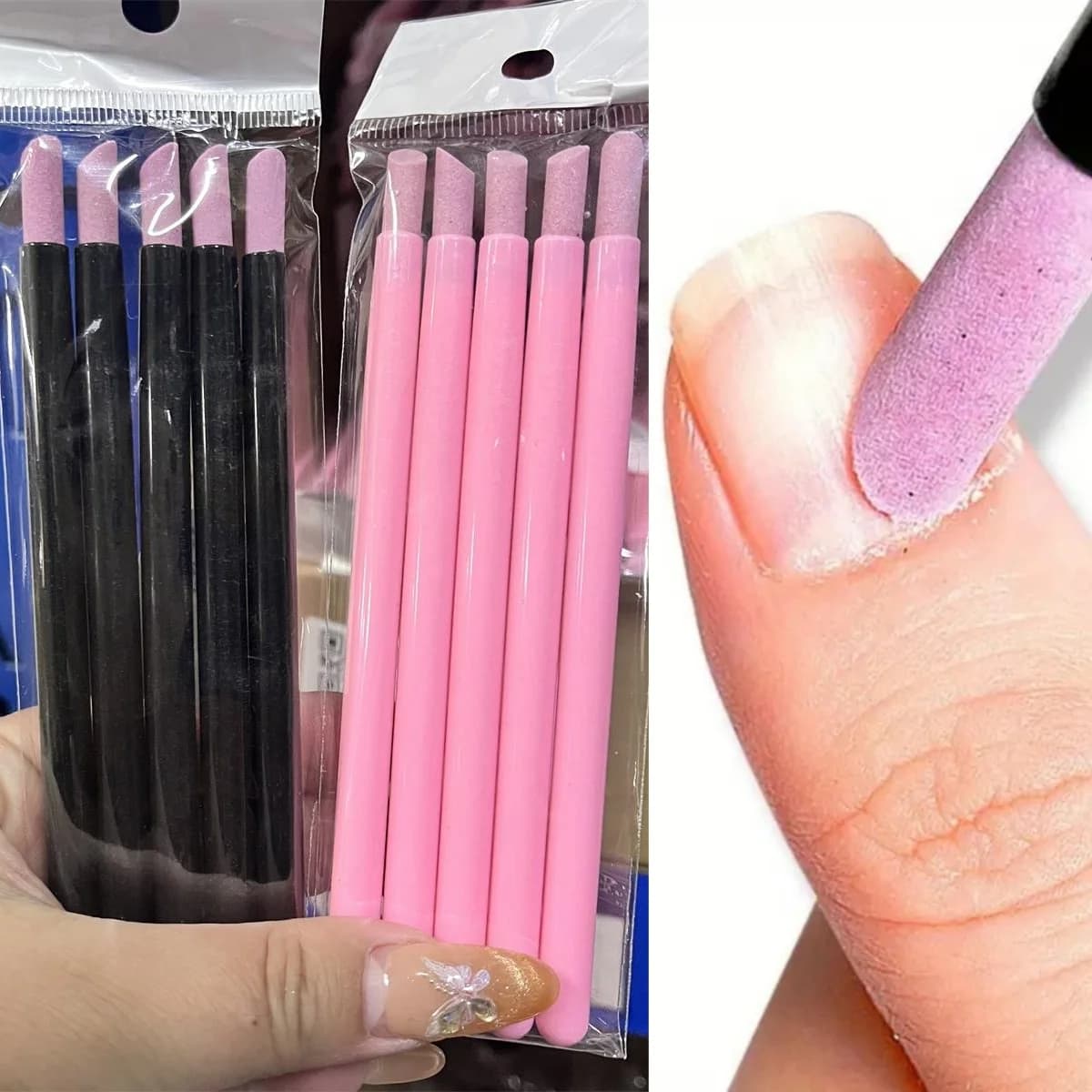5 pezzi di pietra al quarzo Scrub lime per unghie Aste per rimozione cuticole Rimozione della pelle morta Penna per unghie Leggero portatile Uso pratico Strumenti per manicure *