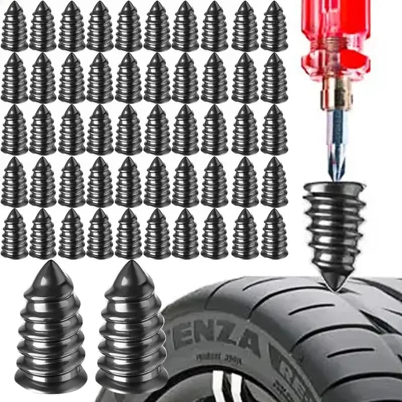 Kit Riparazione Pneumatici Sottovuoto, Set Chiodi per Riparazione Ruote Auto Moto Scooter, Strumento Riparazione Gomme Tubeless Senza Colla