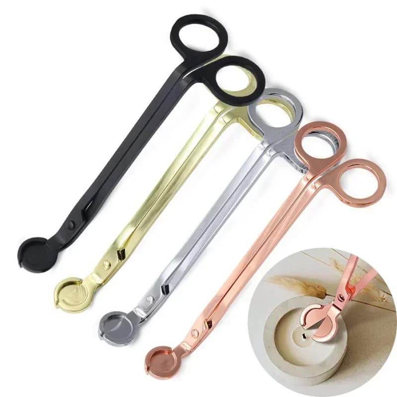 Forbici per stoppini per candele da 18 cm, forbici in acciaio inossidabile, taglierina per stoppini, candele a testa tonda, cesoie per nucleo, strumenti fatti a mano