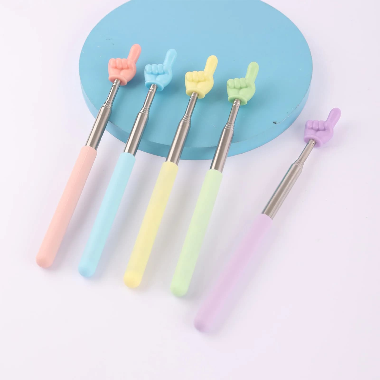 Macaron Color 68cm Retractable Finger Reading Stick Telescoping Teacher Pointer Teacher Hand Pointer for Classroom Kids Reading
