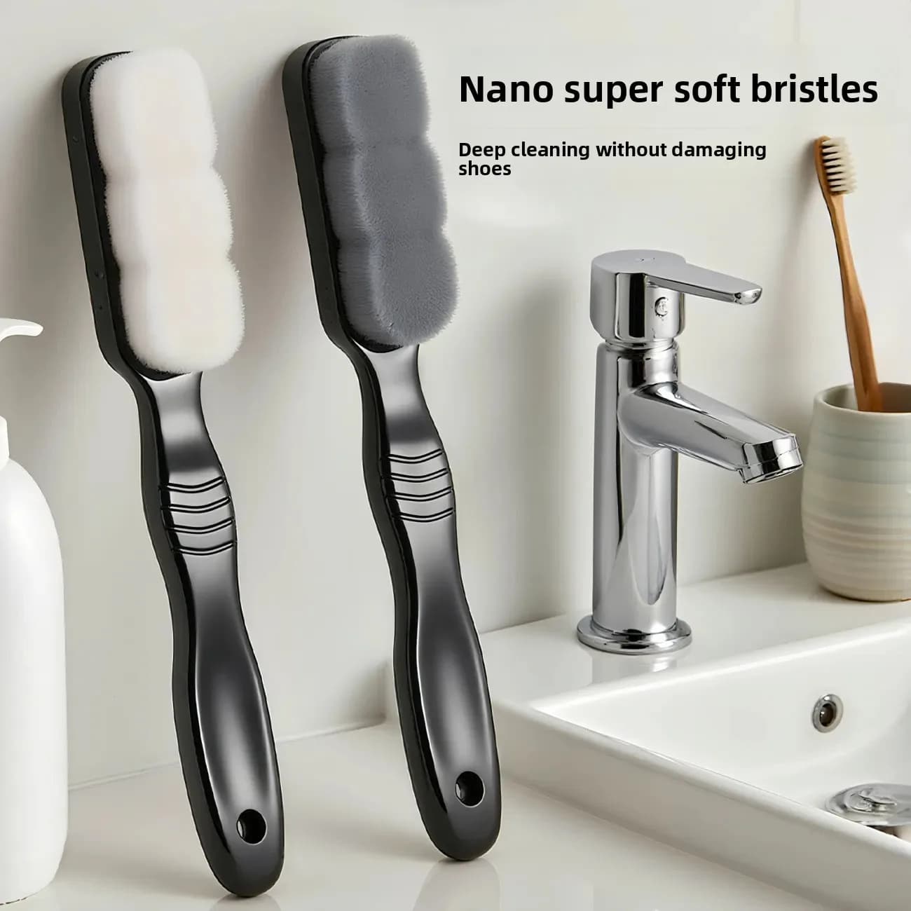 Special soft bristle brush for running shoes,a multifunctional professional running brush with nano ultra soft cleaning function