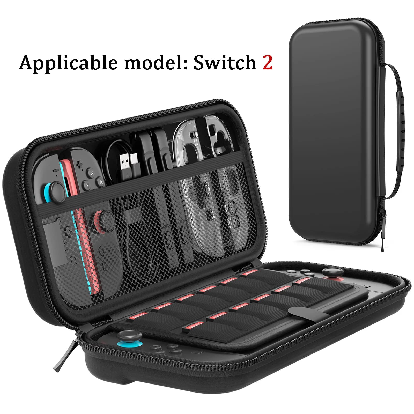 Per custodia Switch 2, custodia da viaggio portatile Switch 2, con ampio spazio di archiviazione, adotta materiale Eva, custodia da trasporto durevole Switch 2
