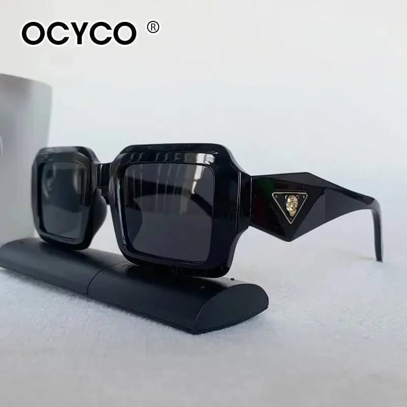 Luxury Brand Men's Square Sunglasses Women's Fashion UV Protective Glasses For Outdoor Vintage Sunglasses With Leopard Head Design