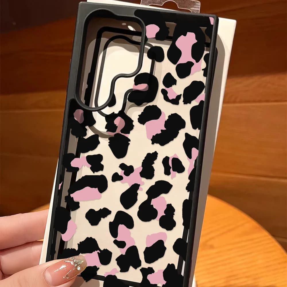 Cover for Phone with INS Leopard Print for Samsung A56 5G A16 A55 A54 A36 A17 A07 A15 S24 FE S25 S26 Ultra S23, Rigida Opaca Antiurto Case