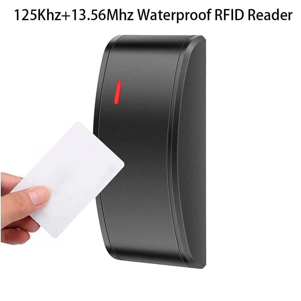 Waterproof Double Frequency Card Reader Wiegand 26 34 Access Control System with Output Slave Card Reader RFID 125Khz + 13,56Mhz